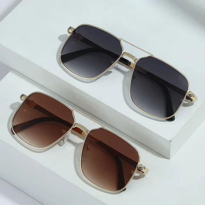 Metal Square Frame Sunglasses