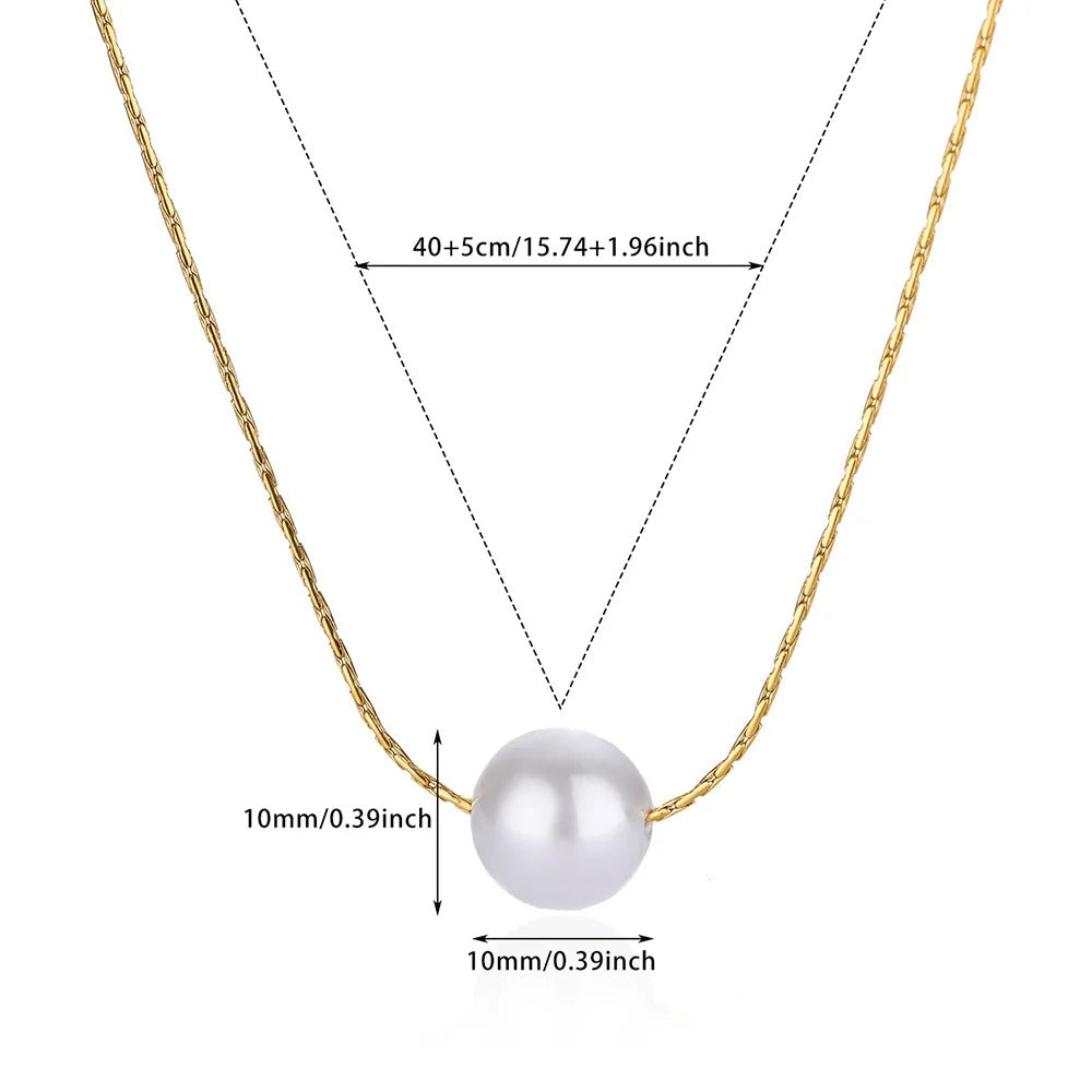 Minimalist Pearl Necklace for Women