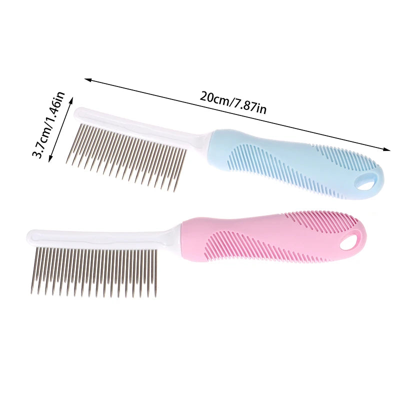 Pet Grooming Comb with Long & Short Stainless Steel Teeth