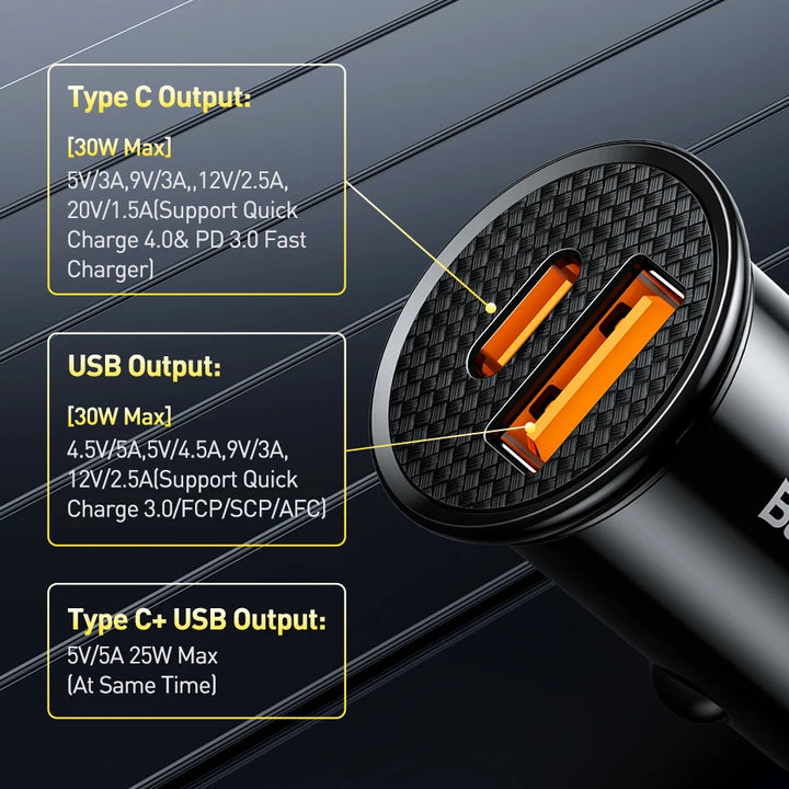 30W Dual Port USB Car Charger