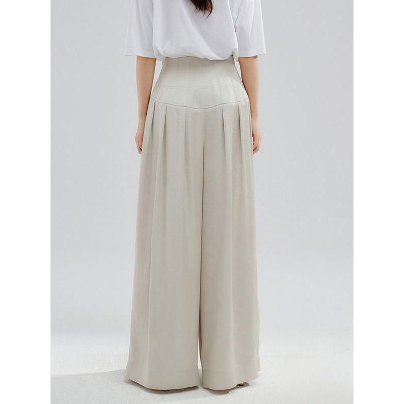 High Waist Wide Leg Casual Trousers for Women