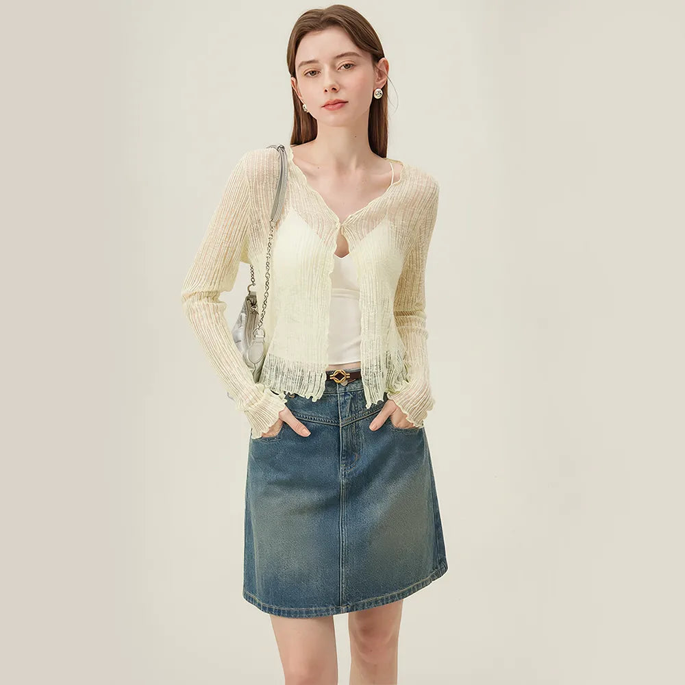 A-line Denim Skirt