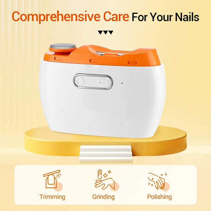 2-in-1 Electric Nail Clipper & Automatic Nail Grinder – Rechargeable Mini Manicure Tool for Children & Adults