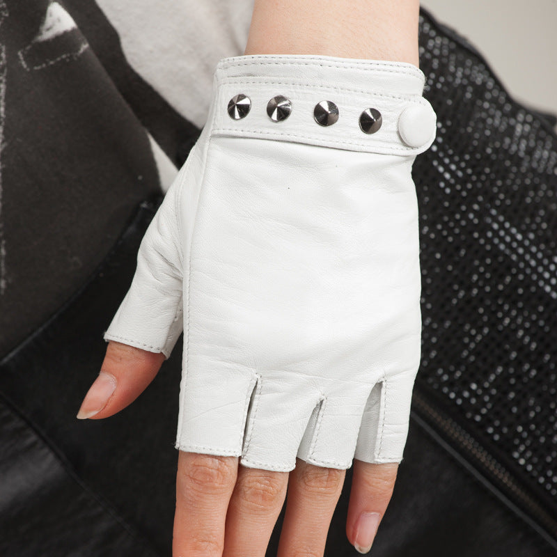 Men's And Women's Half-finger Leather Gloves