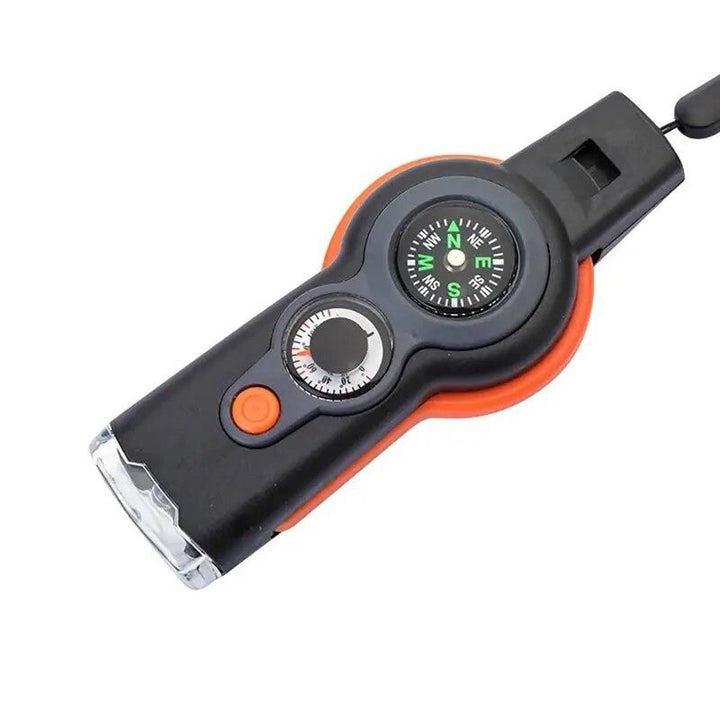 Multi-Purpose Outdoor Emergency Survival Tool with LED Light and Whistle