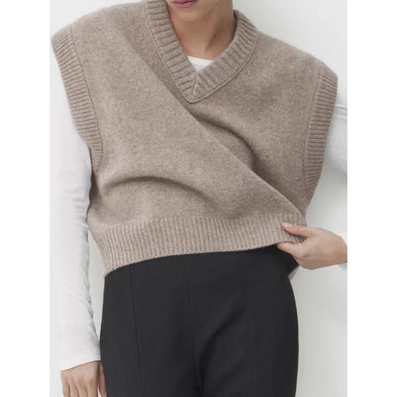 Chic Autumn/Winter Women's Soft Knitted V-Neck Vest