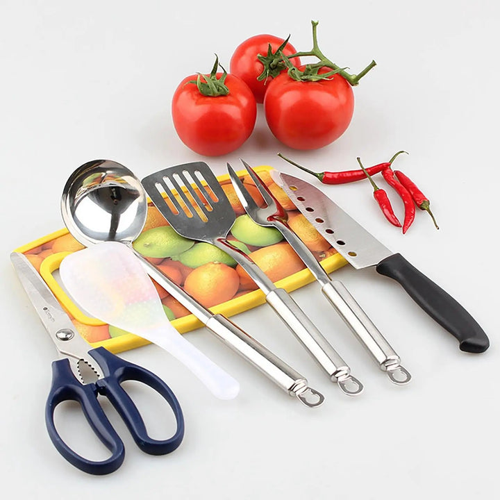 Compact 7-Piece Camping Kitchen Utensil Set with Portable Carrying Bag