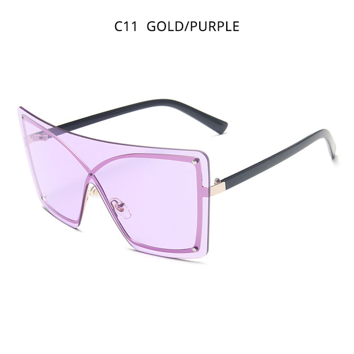 Fashion Oversized Flat Top Sunglasses