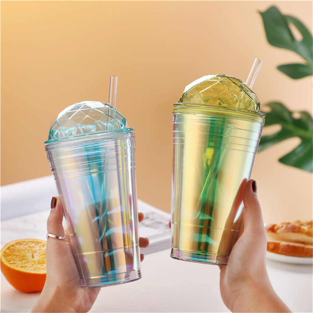 Colorful 560ml Double-Layer Straw Water Bottle for Kids