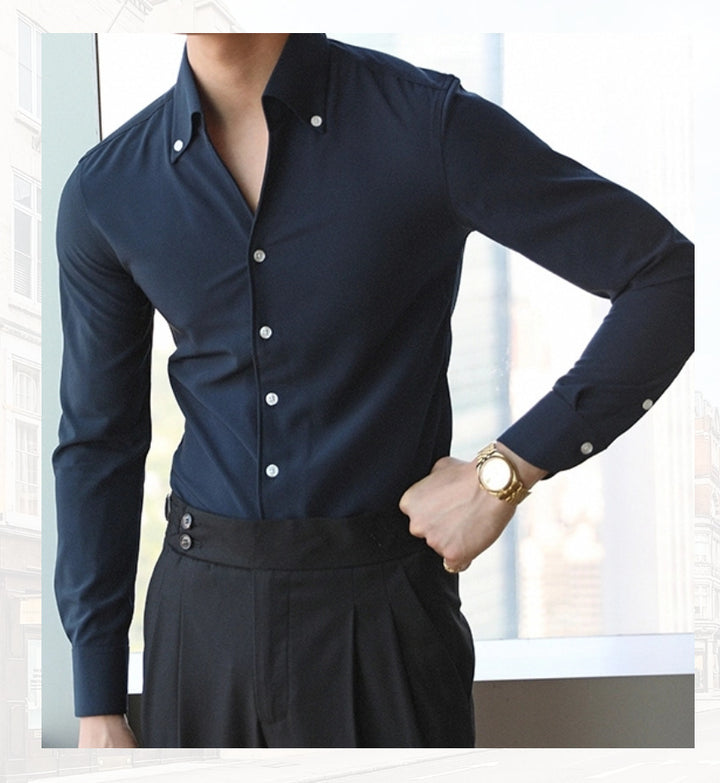 Autumn New Italian Collar Young Men's Shirt