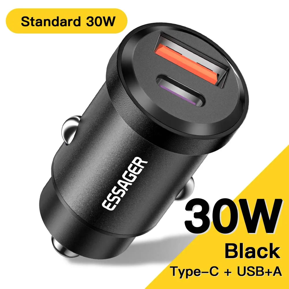 30W/45W Dual USB Car Charger with Fast Charging for iPhone and Android