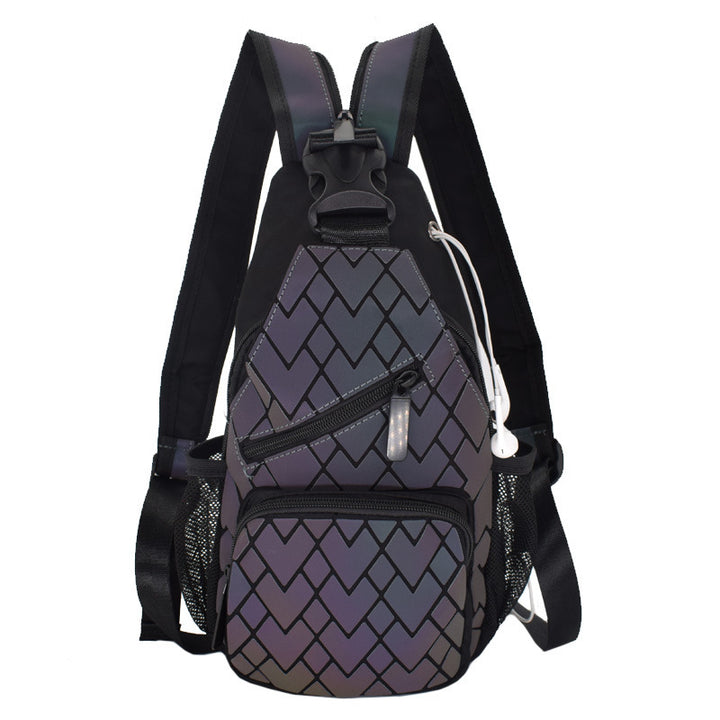 Geometric Rhombus Backpack Ever-changing Shoulder Bag Men And Women Phantom Color Luminous Shoulder Bag Female Chest Bag