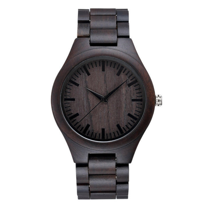 Men's And Women's Large Dial Wood Quartz Watch