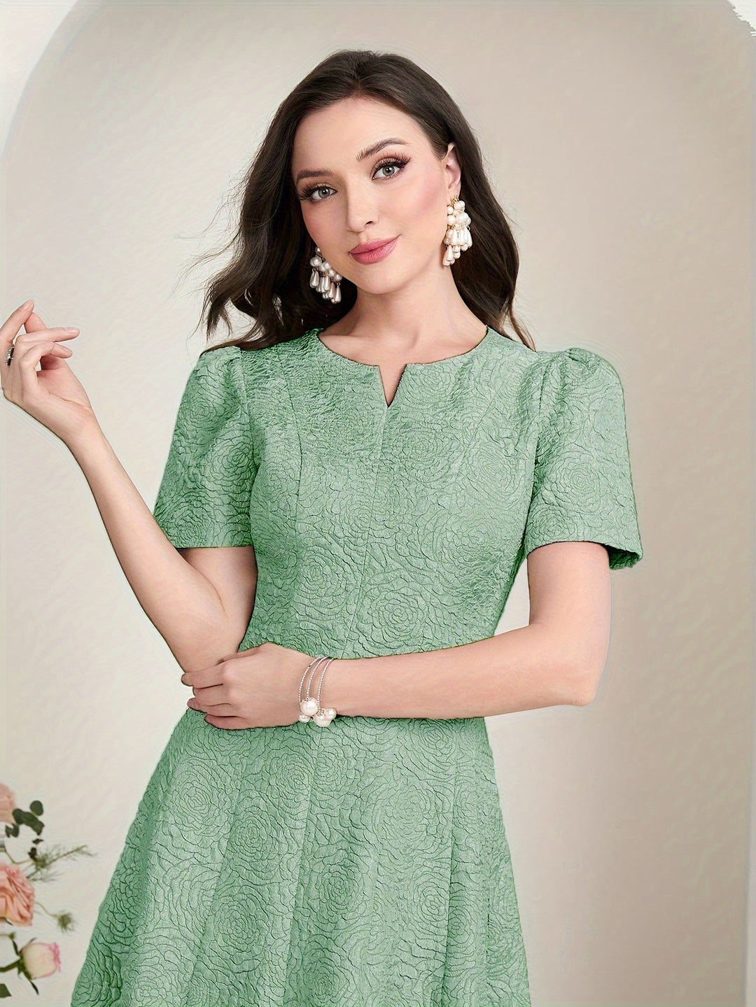 Women's Solid Color Short Sleeve Dress