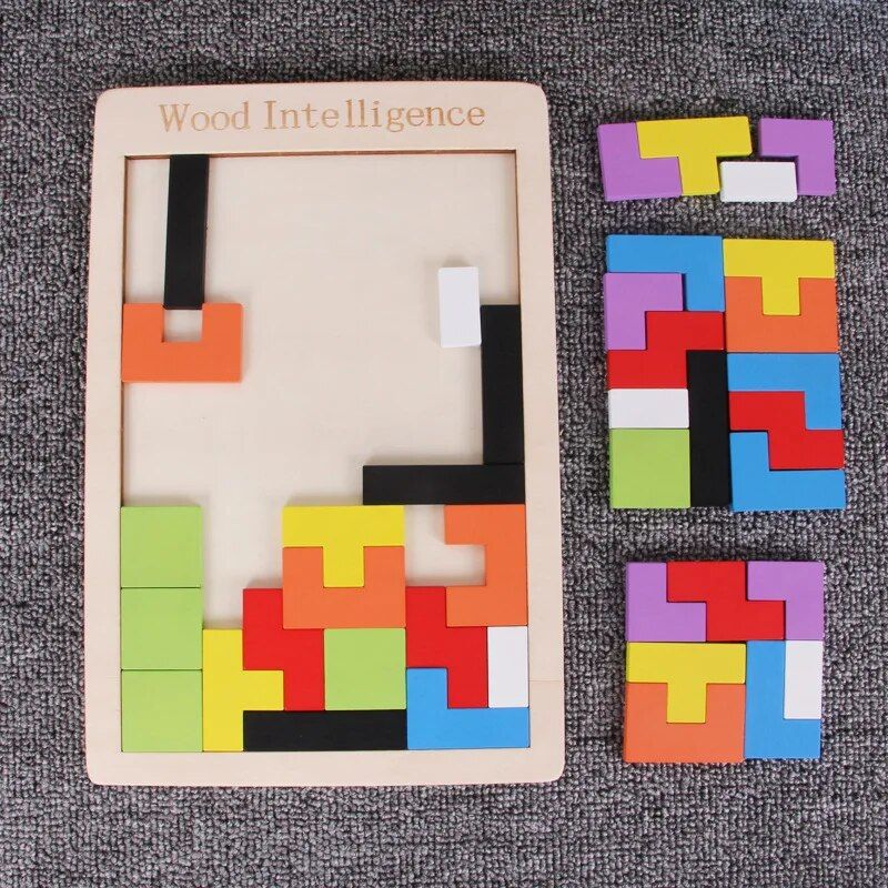 Tetris Montessori Early Education Kids Wooden Puzzle