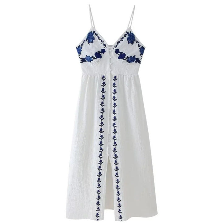 Women's Clothing Embroidered Slip Top Dress