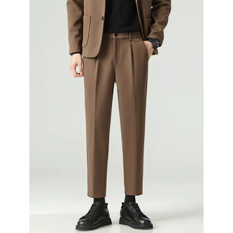 Minimalist Loose Pleated Suit Pants