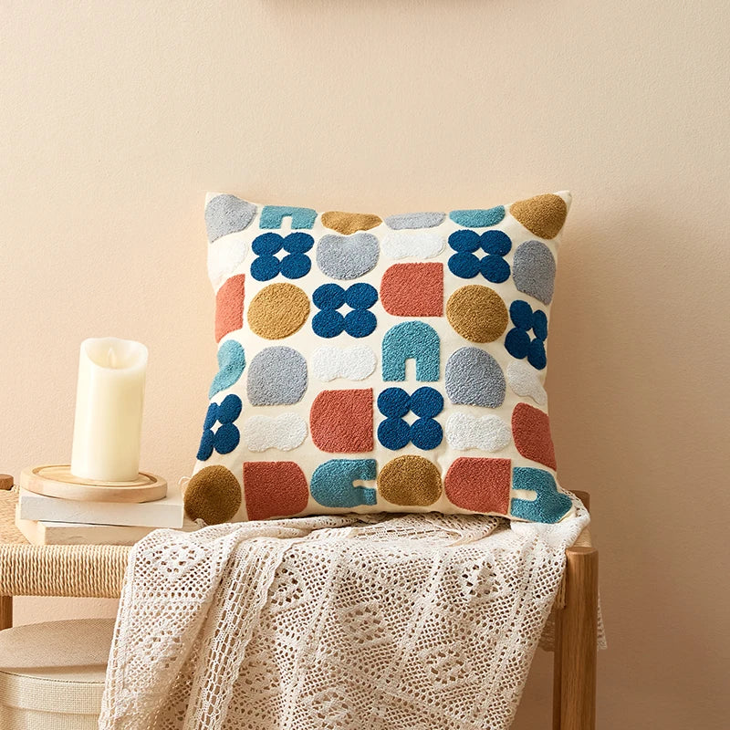 Cute Dots Embroidery Pillow Cover