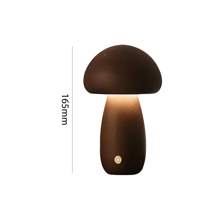 Charming Touch-Control LED Mushroom Night Light - Wooden Bedside Lamp with USB Charging