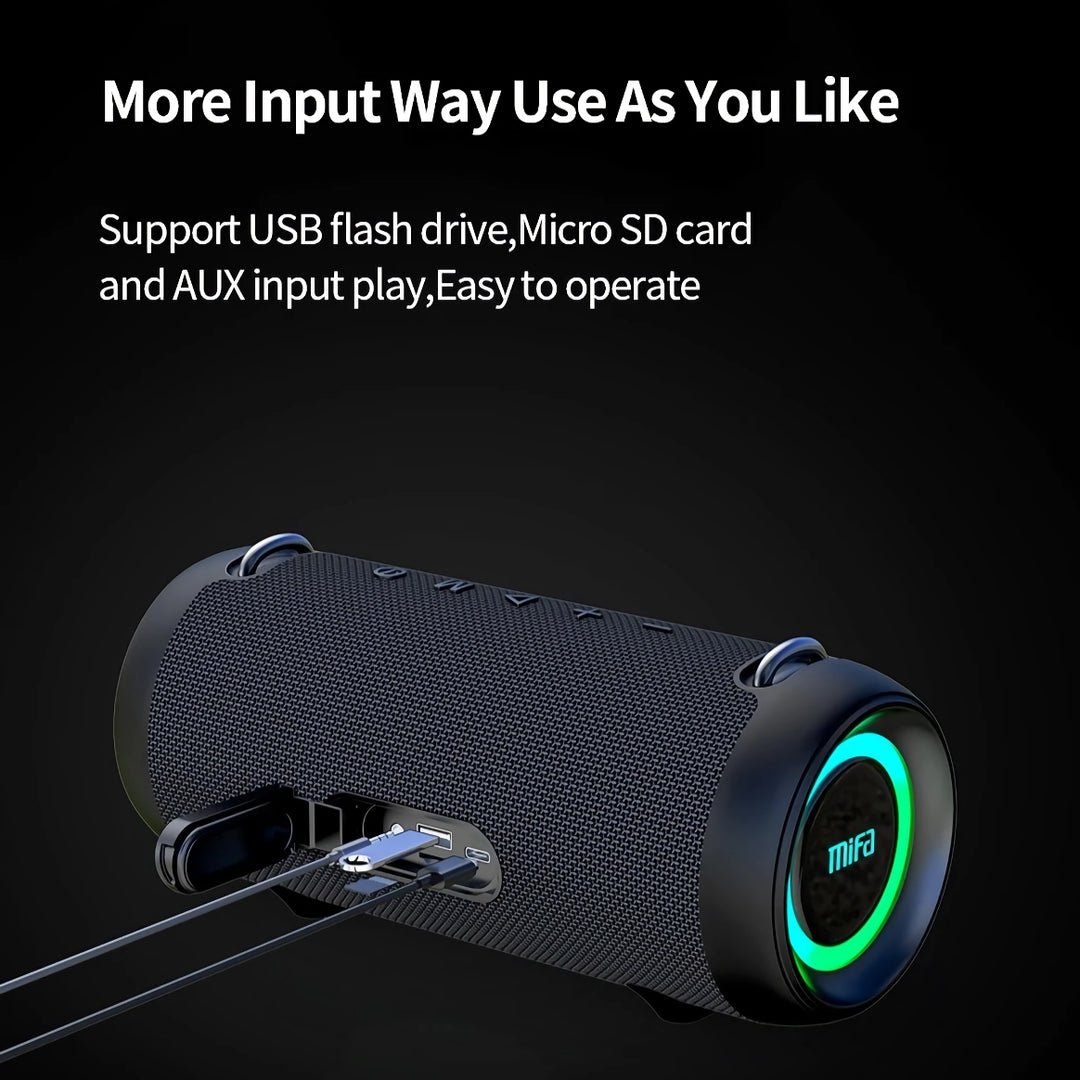 Portable 60W High-Power Bluetooth Speaker with Dynamic Light Display and IPX8 Waterproof