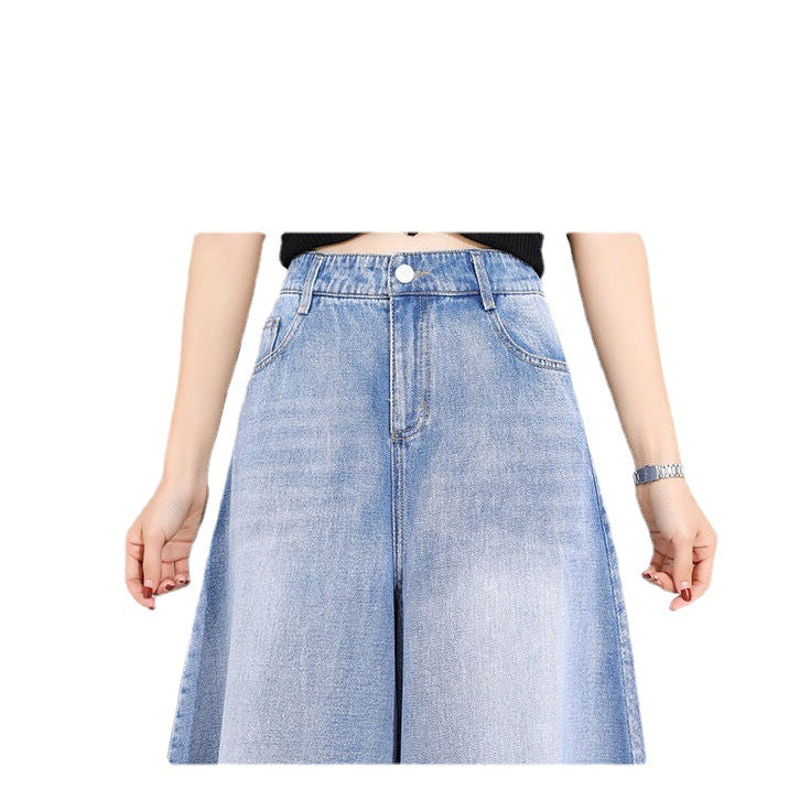 Drop Wide Leg Jeans Skirt Women