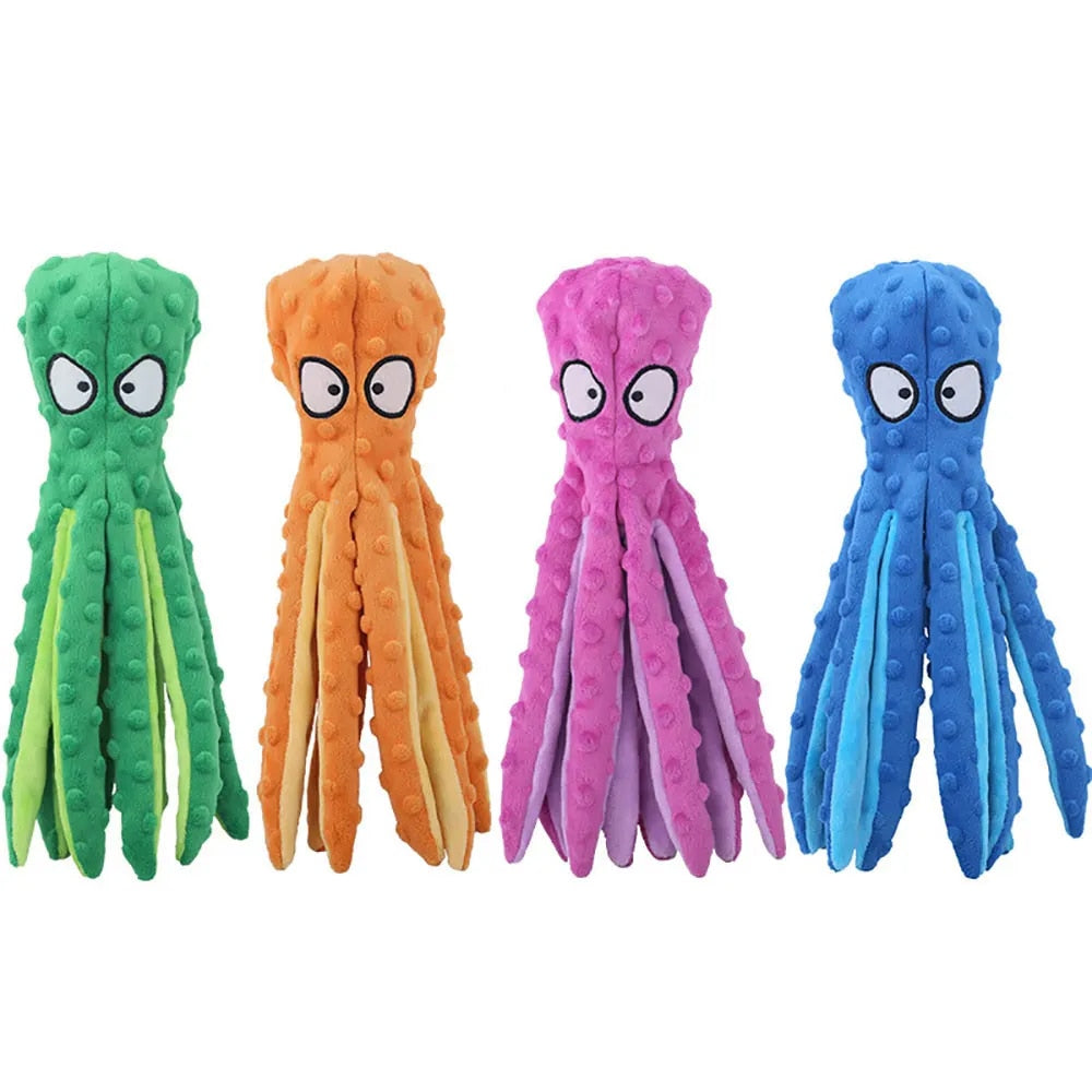 Interactive Octopus Plush Squeak Toy for Dogs