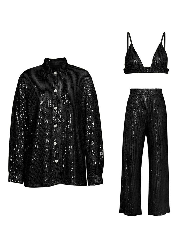 Luxurious Sequin Top & Pants Set