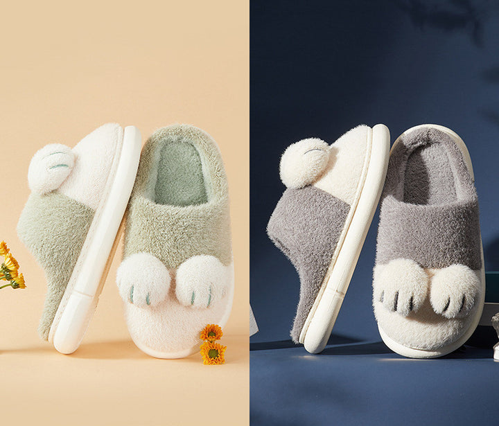 Cat's Claw Cotton Slippers Women Cute Plush