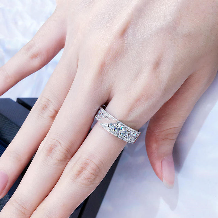 Women's Semi-circular Diamond Fashion Temperament Personality Index Finger Ring