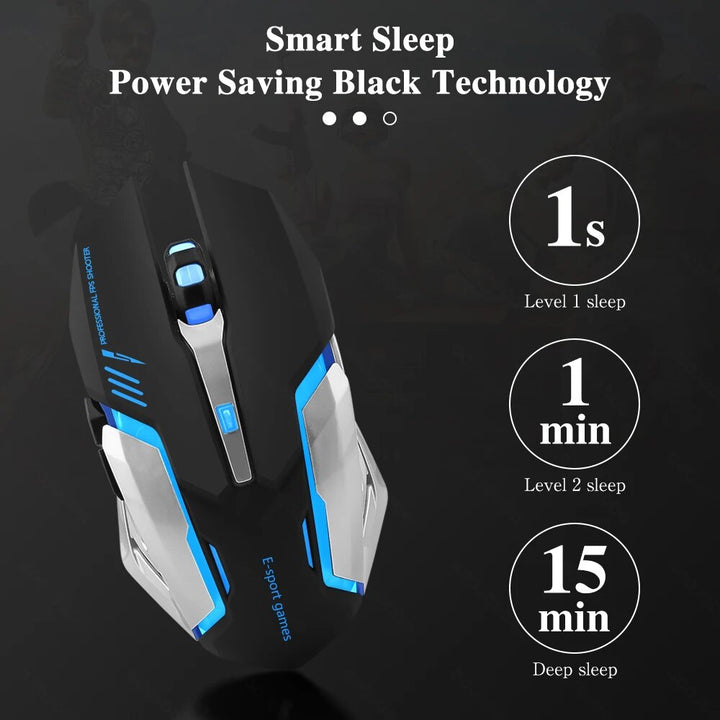 Rechargeable Wireless Gaming Mouse with LED Backlight and Ergonomic Design