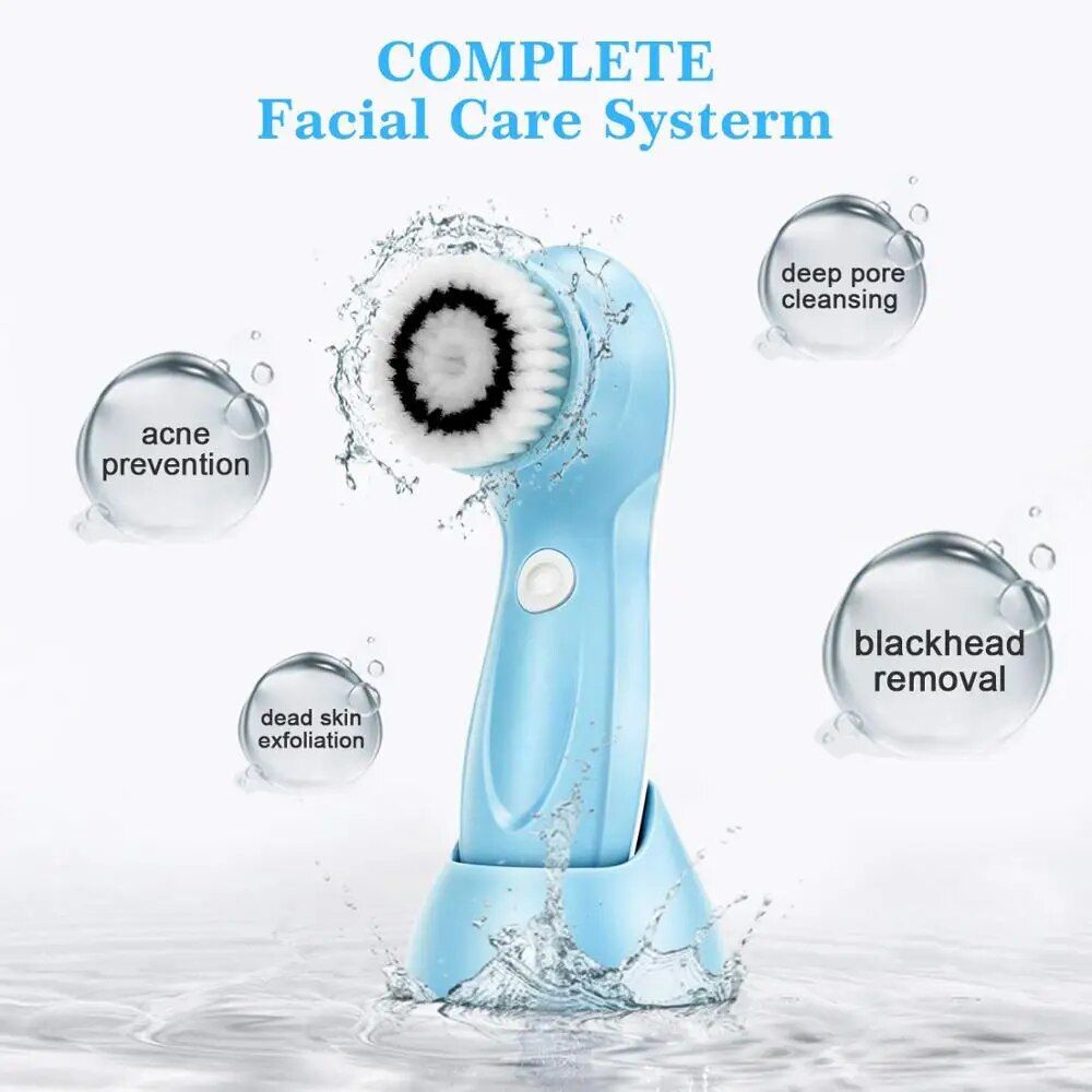 5-in-1 Electric Facial Cleansing & Massage Tool: Deep Pore Cleaning and Rejuvenation