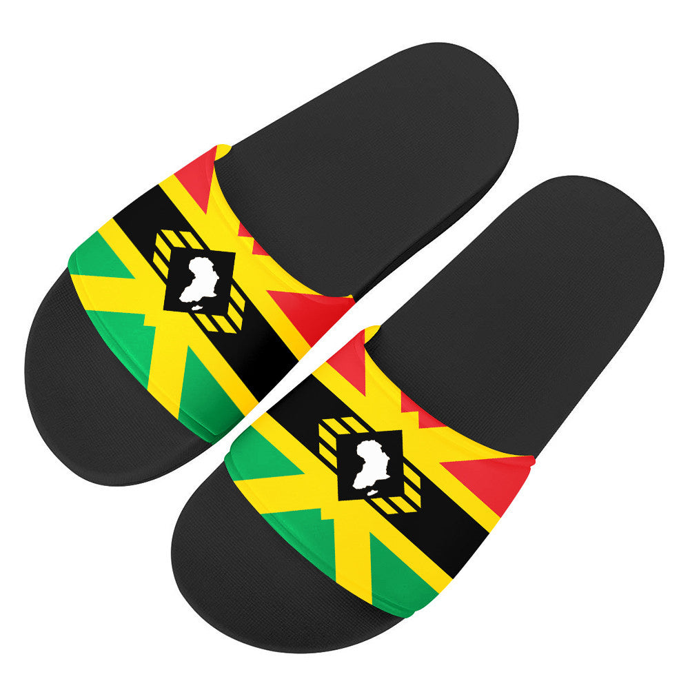 PVC Beach Flip Flops With African Flag