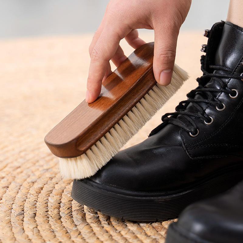 Eco-Friendly Wooden Wool Shoe Brush for Gentle Cleaning