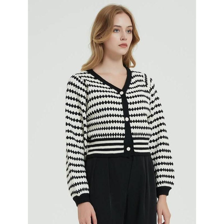 Vintage Stripe Thick Knit Cardigan