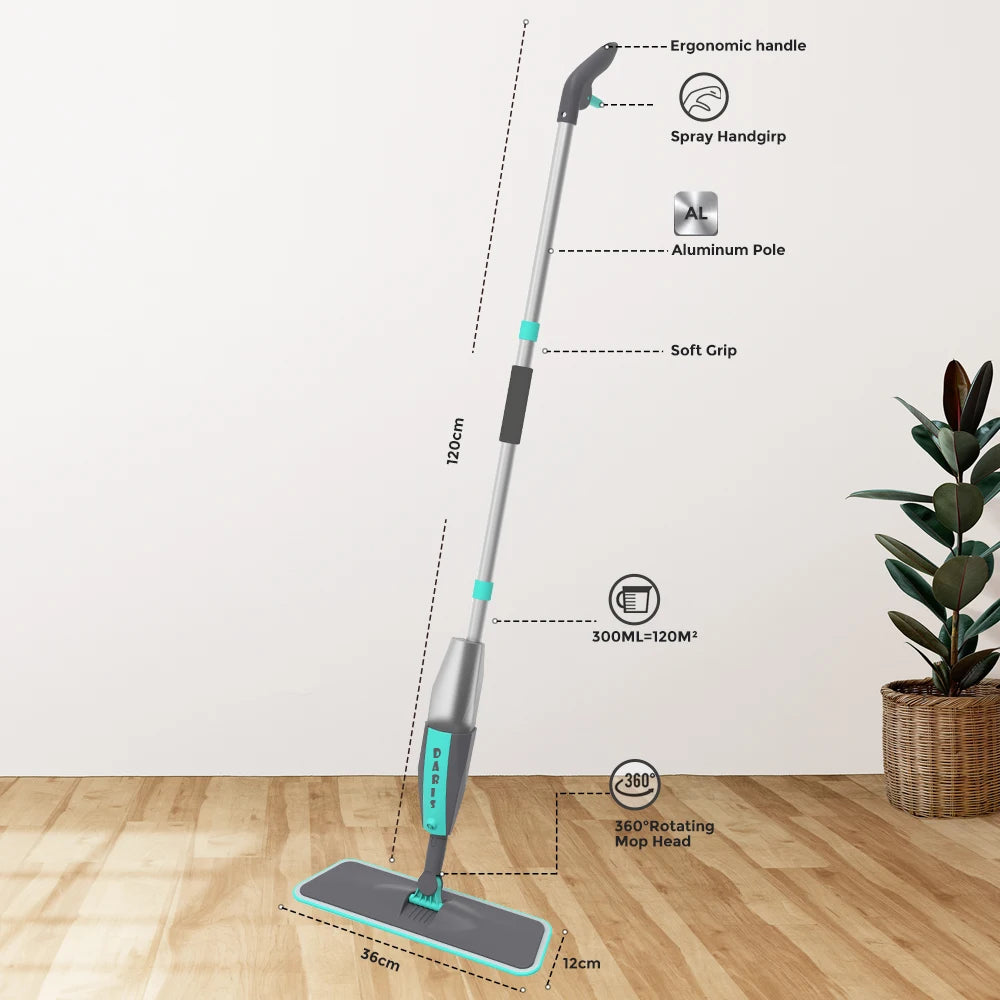 360° Rotating Microfiber Floor Mop with Spray