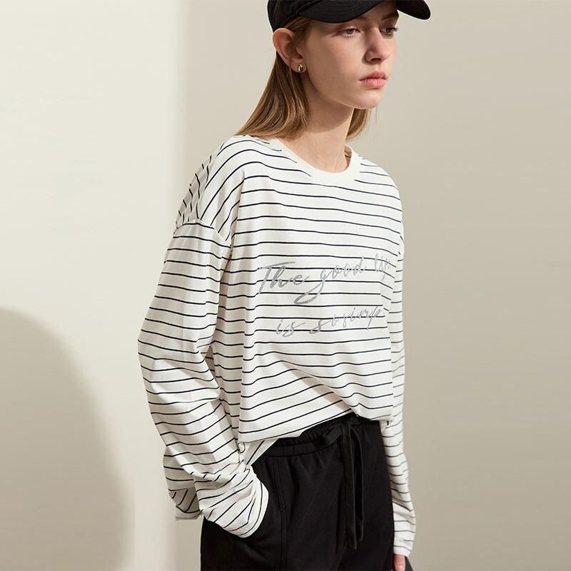 Casual Striped Cotton T-Shirt