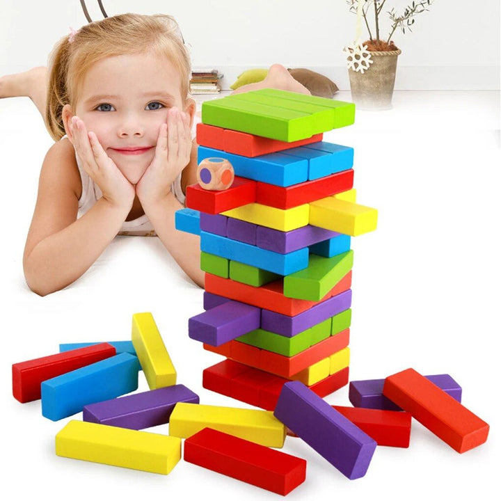 Fun Games For Whole Family Wooden Building Blocks Stacking Balance Puzzle