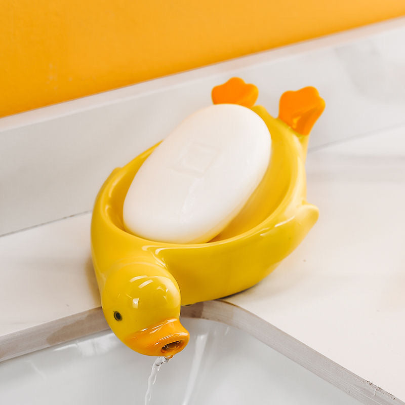 Creative Yellow Duck Ceramic Soap Dish