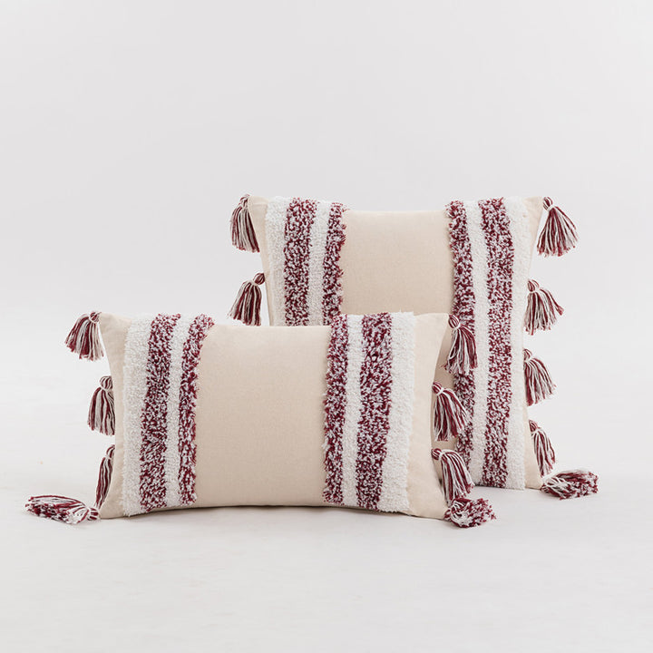 Boho Chic Tufted Sofa Cushion Cover with Tassels