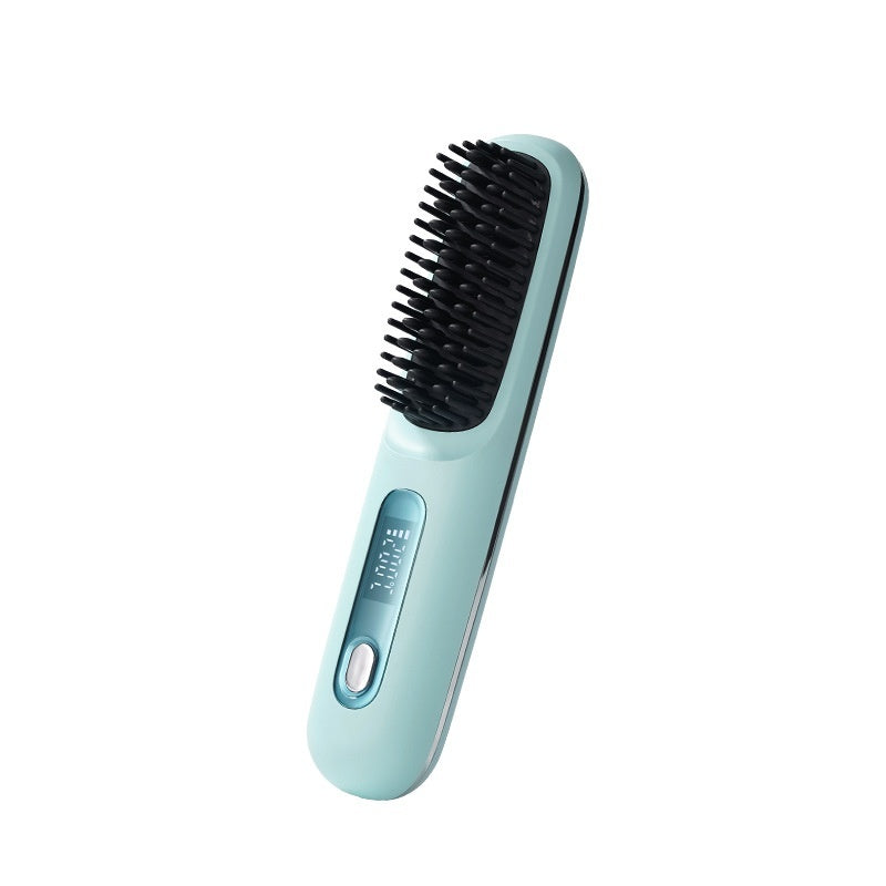 Rechargeable Ceramic Heating Electric Comb Hair Straightener Portable