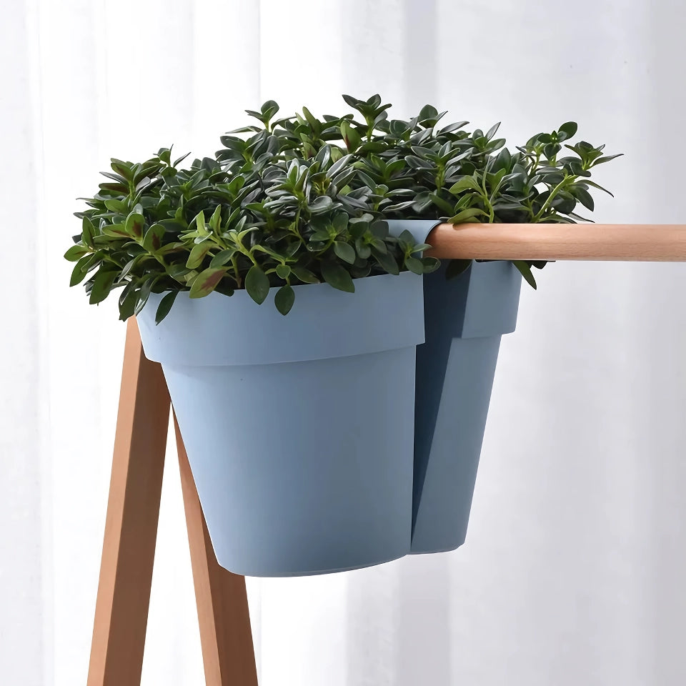 Large Double-Sided Hanging Rail Planter with Drainage Holes