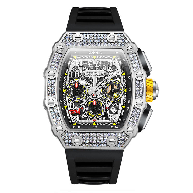 Full Diamond Fashion New Multi-functional Mechanical Watch