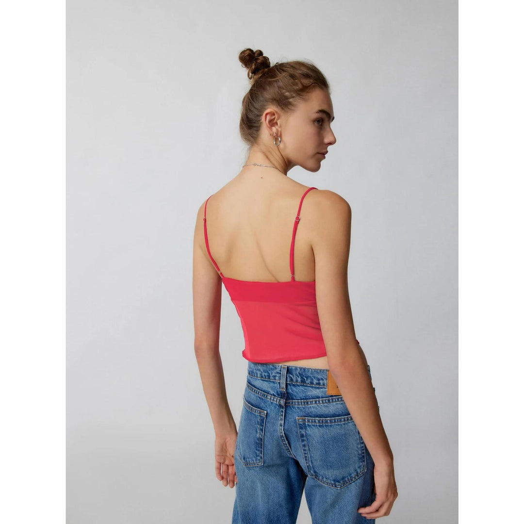 Summer Mesh Patchwork Crop Top