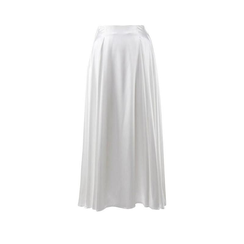 Elegant High Waist Satin Maxi Skirt for Women