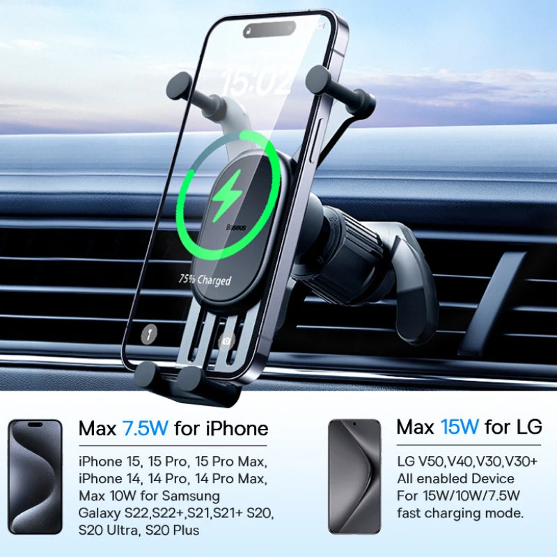 15W Wireless Car Charger Phone Holder