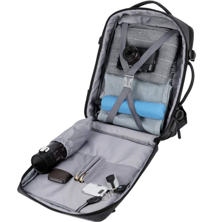 Classic Expandable Travel Backpack with USB Charging Port