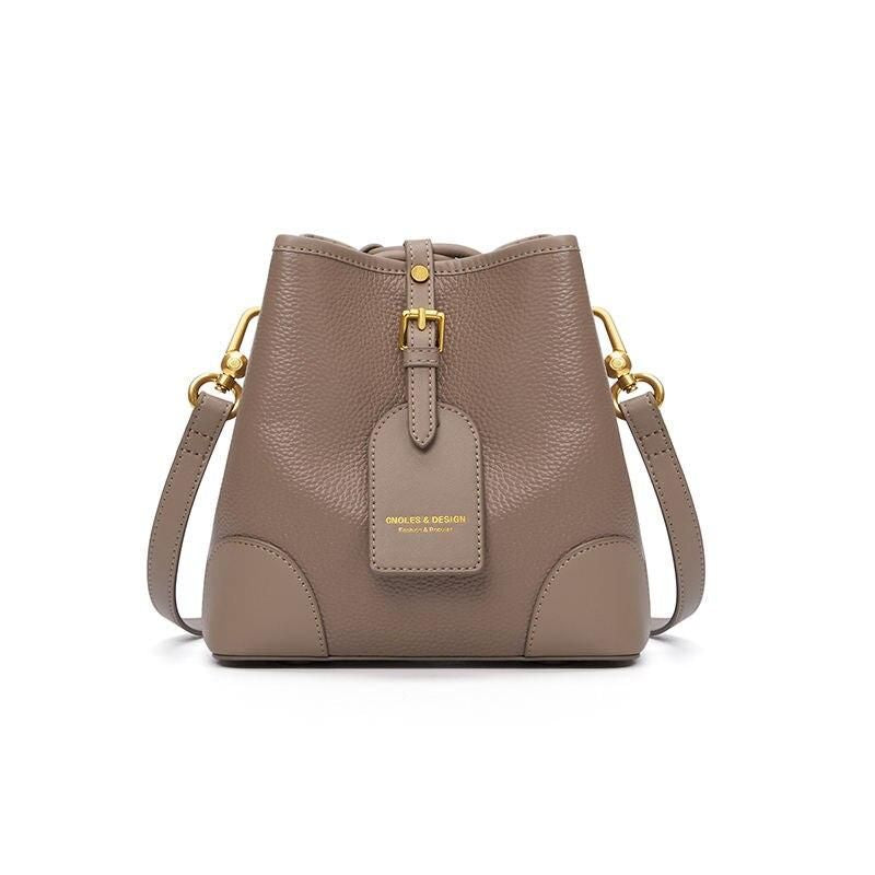 Elegant Leather Bucket Bag