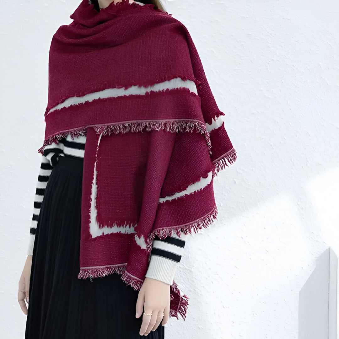 Luxury 100% Wool Cashmere Scarf Pashmina Poncho Shawl for Women