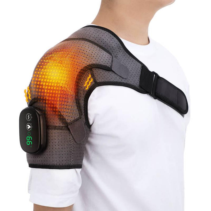 3-Level Heated Vibrating Shoulder Massager for Pain Relief and Rehabilitation