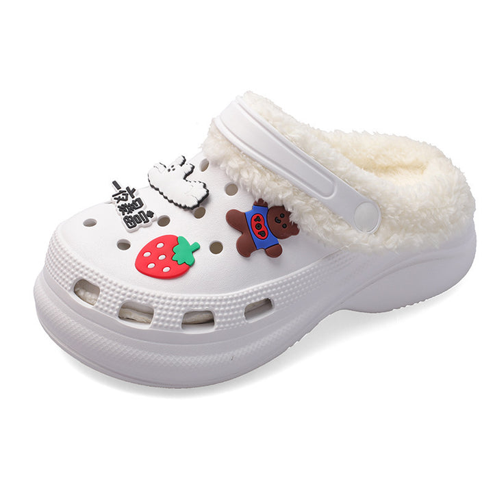 Warm Baotou Shoes Two-wear Lazy Cotton Slippers